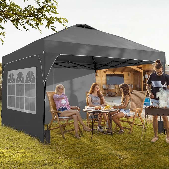 8x8 FT Pop Up Canopy with 1-Button Push, 4 Removable Sidewalls, Instant Canopy - Image 7