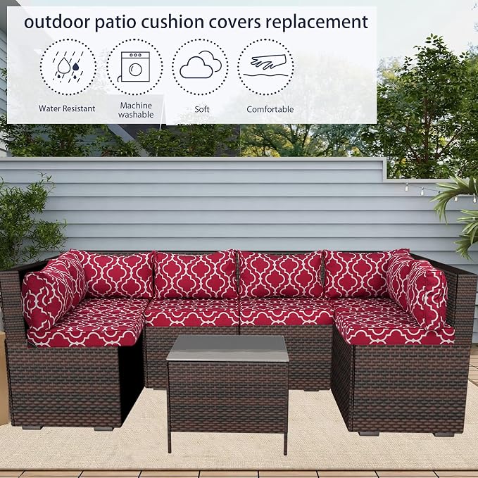 Outdoor Cushion Covers for Patio Furniture, Patio Cushion Covers Replacement - Image 5