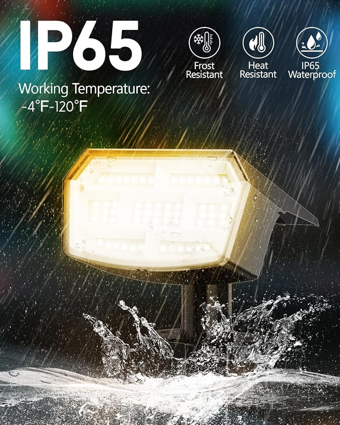 HIBOITEC Solar Spot Lights Outdoor Color Changing 59LED Landscape Lighting - Image 3
