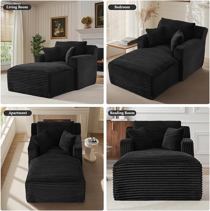 65.4" Chaise Lounge Chair Indoor, Oversized Boneless Chaise Lounge Comfy - Image 7