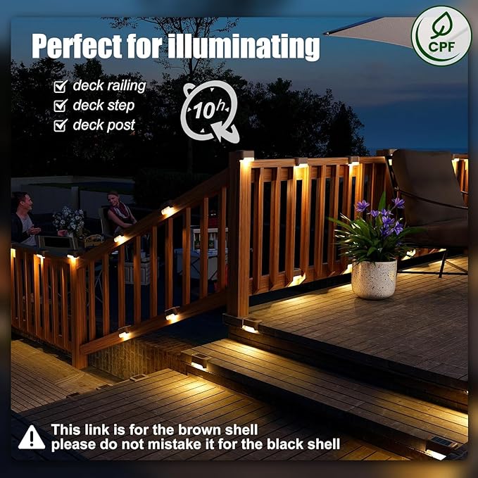SOLPEX Solar Deck Lights Outdoor 16 Pack, Solar Step Lights Waterproof Led - Image 2