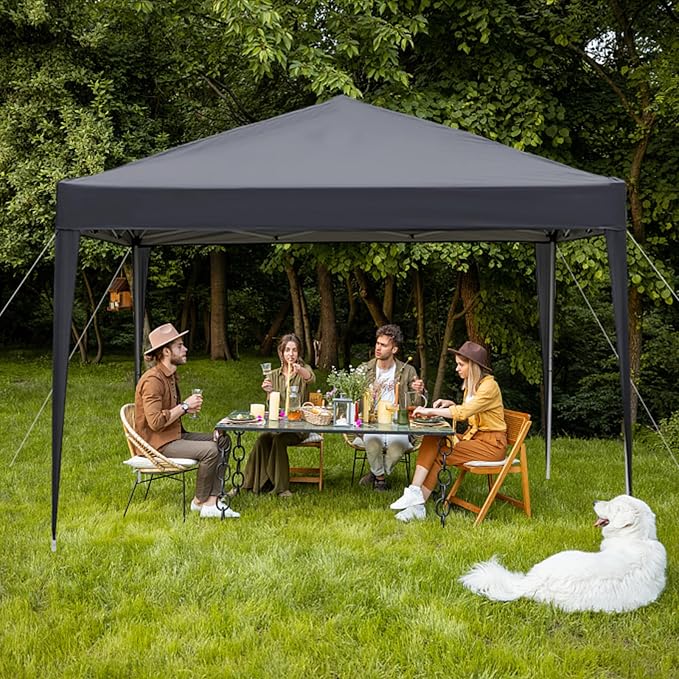 VINGLI 10x10 Pop Up Canopy Tent, Outdoor Portable Foldable Canopy - Image 7