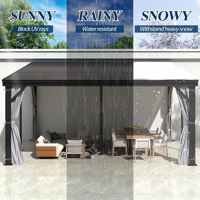 COVERONICS 12' X 16' Outdoor Lean to Gazebo - Image 3