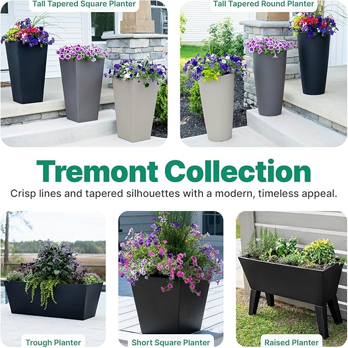 Step2 Tremont Tall Square Tapered Planter, Indoor/Outdoor Plants, Efficient - Image 7