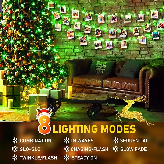KNONEW Outdoor Christmas Lights 300 LED 99ft String Lights 8 Modes & Memory - Image 2
