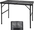 Camping Table with Mesh Desktop, Lightweight & Portable Folding Grill Table by Unknown