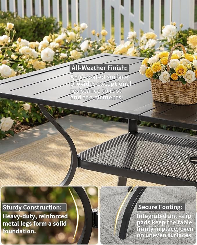 Outvita Outdoor Patio Table for 6 Person - Image 7