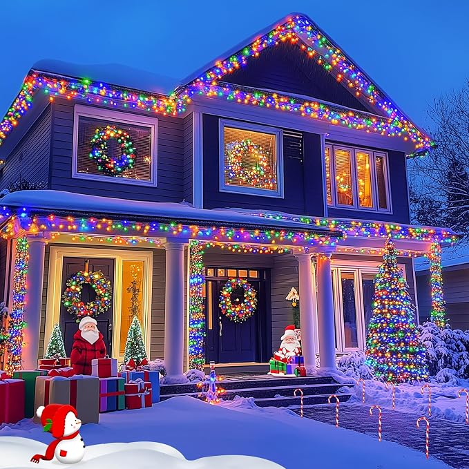 JMEXSUSS 2 Pack Solar String Light 100LED 32.8ft 8 Modes Solar Christmas Lights - Image 7