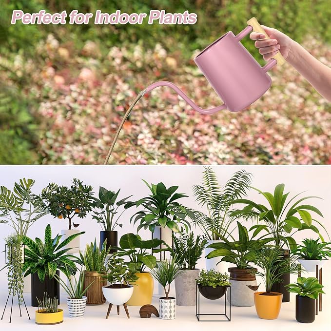 Watering Can Indoor Plants, 35 oz/1000 ml Metal Stainless Steel Watering Can Pot - Image 5