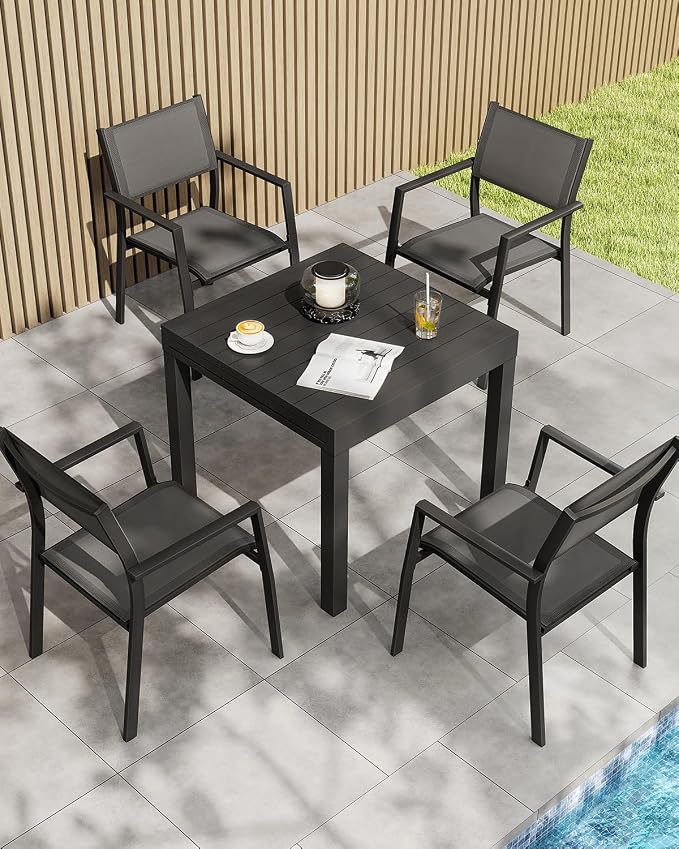 Patio Aluminum Extendable Dining Table, Rust-Free Expandable Outdoor Dining - Image 2
