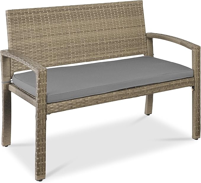 Best Choice Products Outdoor Bench 2-Person Wicker Garden Patio Benches Seating by BestChoiceProducts
