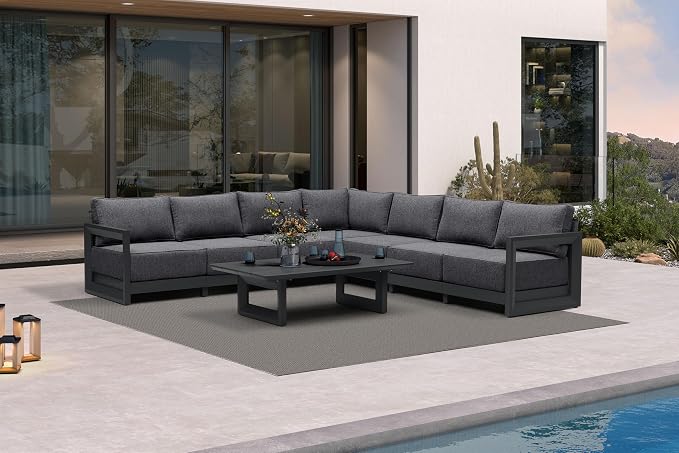 PURPLE LEAF Patio Furniture Set L-Shaped Outdoor Couch by Unknown