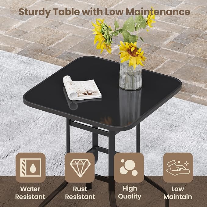 3-Piece Patio Bar Set with Textilene Swivel Bar Stools, All-Weather Bar Height - Image 3