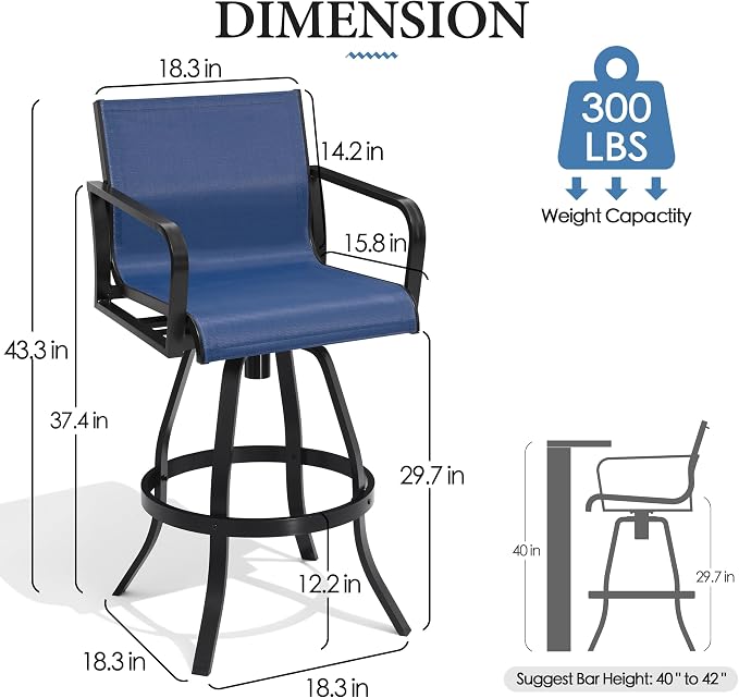 Crestlive Products Outdoor Swivel Bar Stools - Image 2