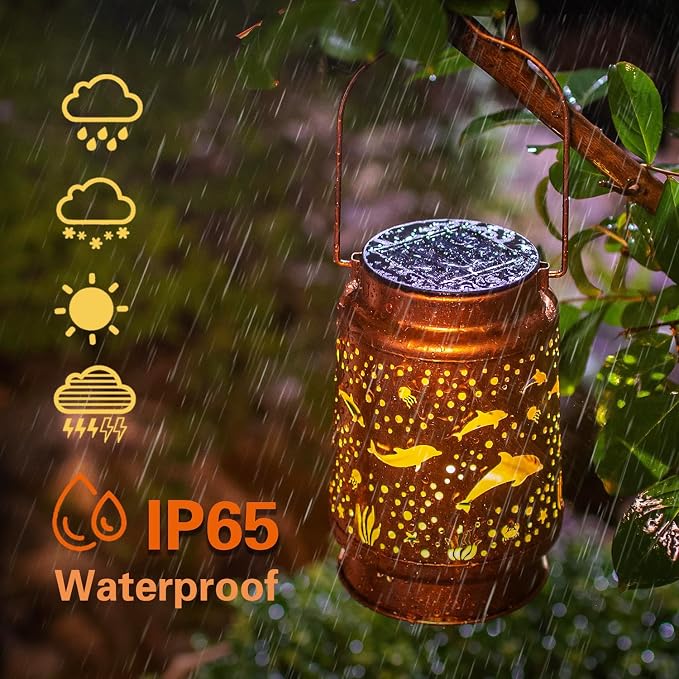 Dolphin Solar Lanterns Outdoor Waterproof Hanging Solar Lights Dolphin Gifts - Image 5