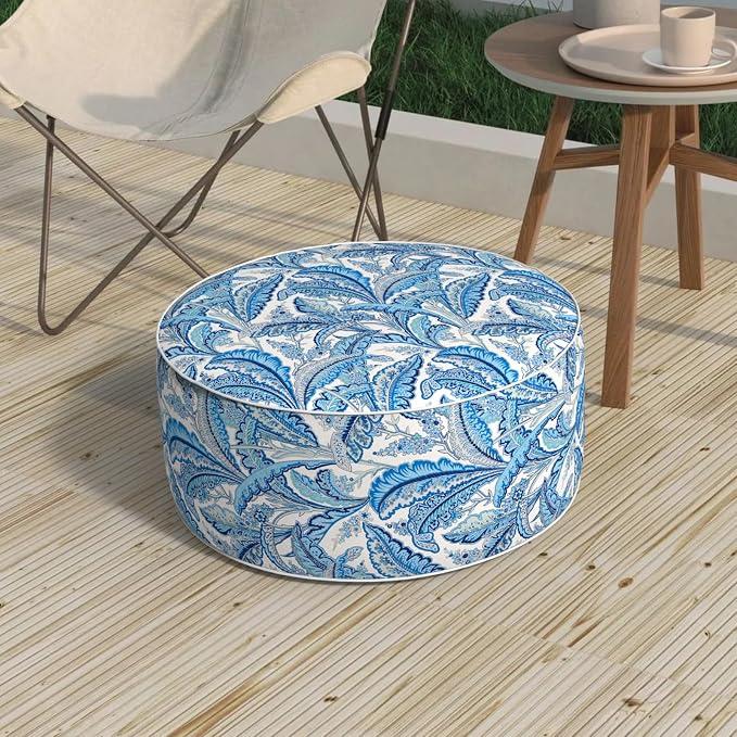 Patio Inflatable Ottoman, 21x9 Inch Portable Stool Ottoman by MelodyElephant
