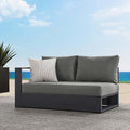 Modway Tahoe Aluminum Modular Left-Facing Outdoor Patio Loveseat in Gray by Modway
