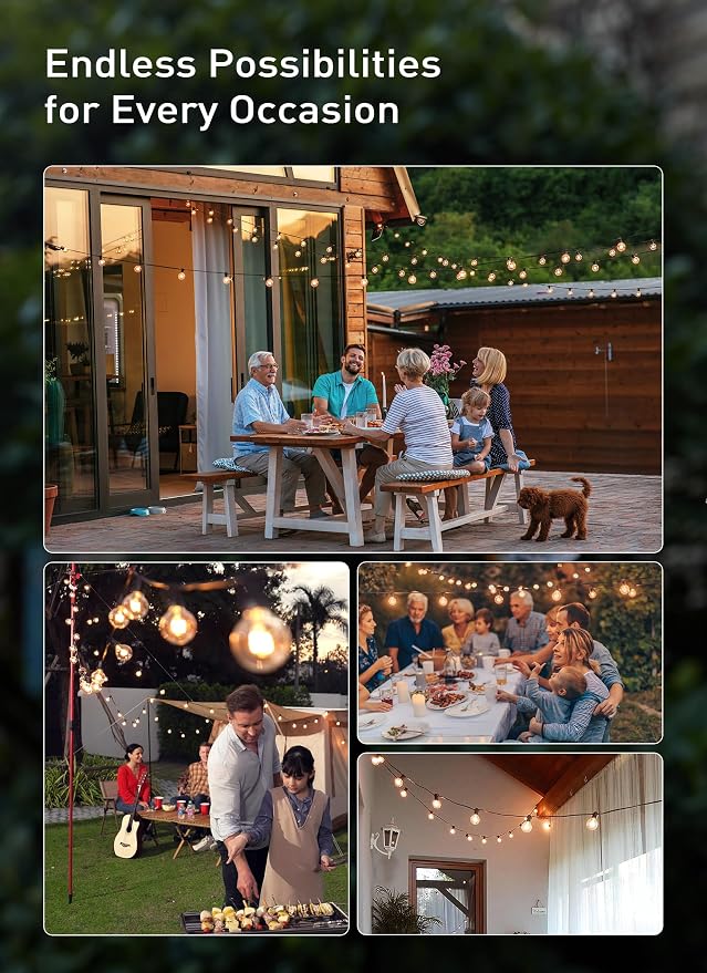 Brightown Outdoor String Lights 30FT G40 Globe Patio Lights - Image 7