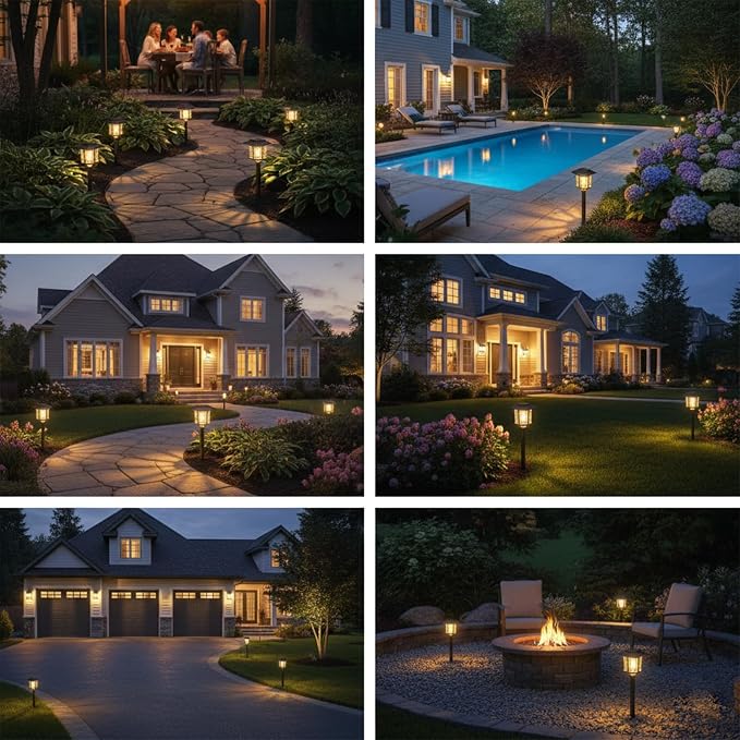 XMCOSY+ Solar Pathway Lights Outdoor, 2-Tone LED Waterproof Garden Outdoor - Image 8