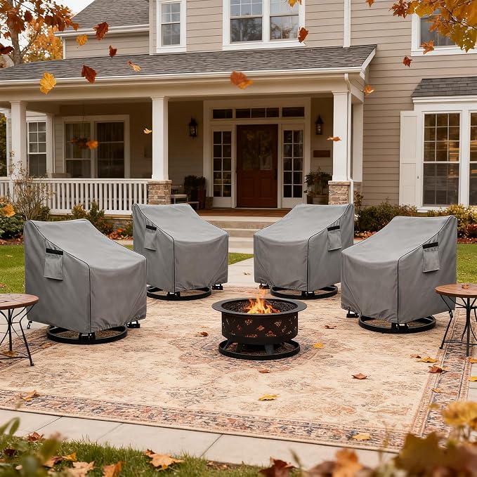 okcool Patio Swivel Chair Cover 4 Pack, Waterproof Heavy Duty Outdoor Chair - Image 4