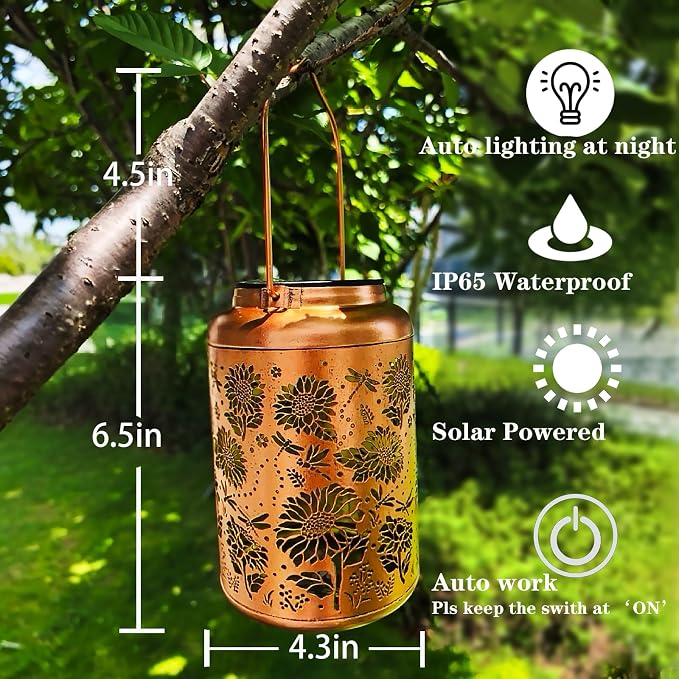 Birthday Gifts for Women Mom Grandma Ideas, Solar Lanterns Outdoor Waterproof - Image 5