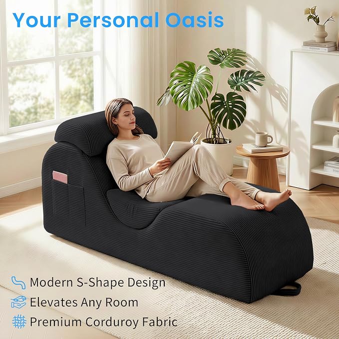 ijuicy 25" Wide Corduroy Yoga Chair, Yoga Lounge Chair - Image 3
