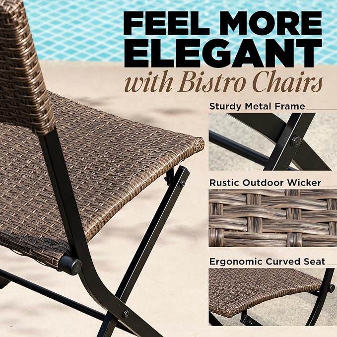Idzo Metal Wicker Bistro Set - Image 2