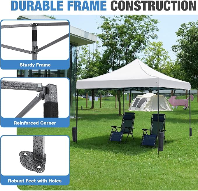 NEWBULIG 10x10 FT Pop Up Canopy Easy Up Tents - Image 4