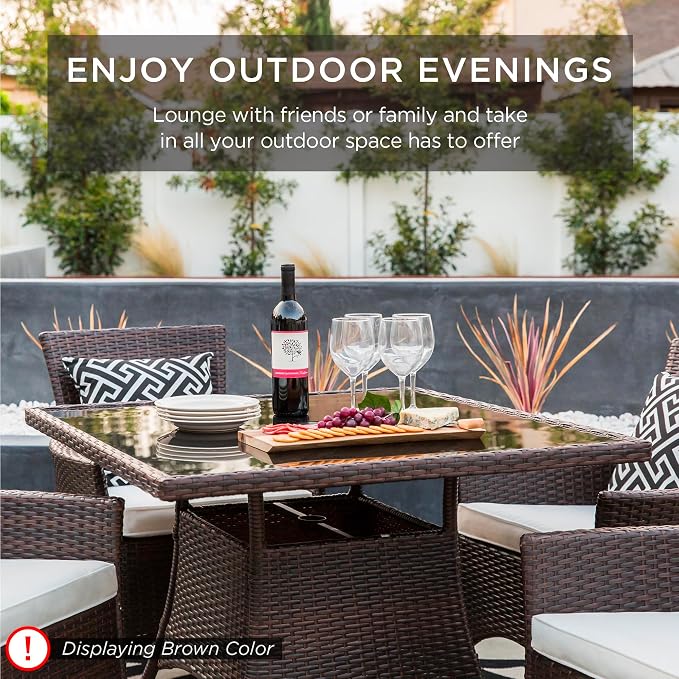 Best Choice Products 5-Piece Indoor Outdoor Wicker Dining Set Furniture - Image 6