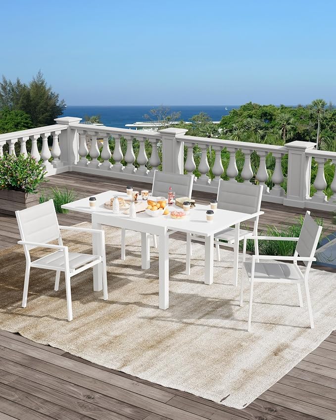 GAOMON Extentable Outdoor Dining Table Set - Image 5