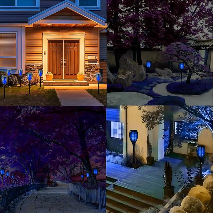 4 Pack Outdoor Solar Flame Light, Solar Lights Outdoor - Image 8