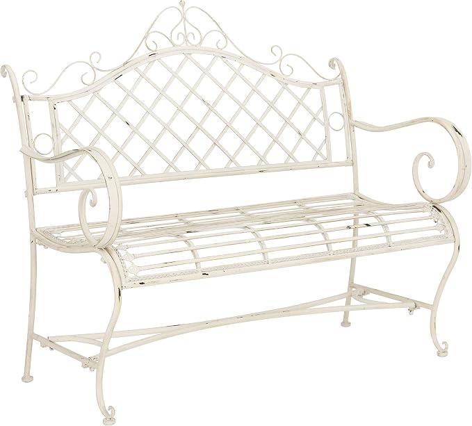 Safavieh PAT5017A Collection Adina Antique White Wrought Iron 51.25" Outdoor - Image 4