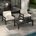 Patio Furniture Set with Washable Thick Beige Cushions, HDPE Outdoor Couch by PatioKingdom