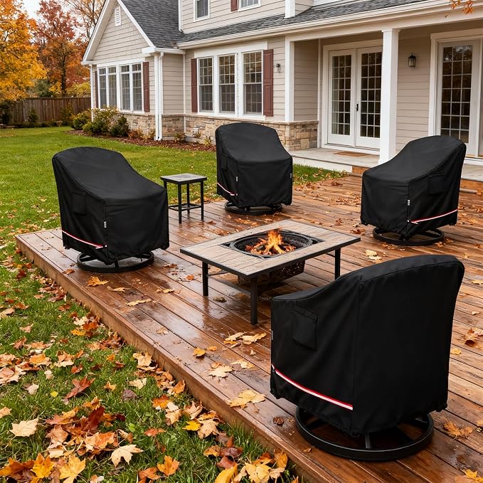 Patio Chair Covers for Outdoor Furniture Waterproof 4 Pack, Heavy Duty - Image 7