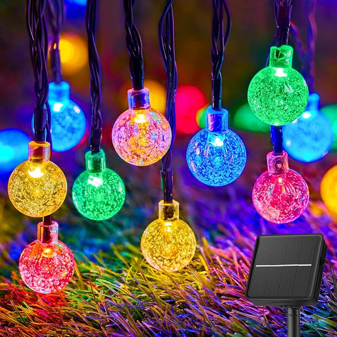 Brightown Solar String Lights Outdoor 60 Led 35.6 Feet Crystal Globe Lights by Brightown