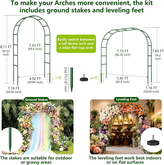 Thickened Rustproof Garden Arch Metal Trellis - Image 3