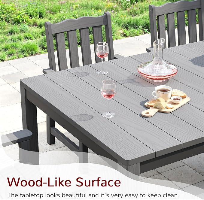 Stoog 6 Pieces Outdoor Patio Dining Set, All-Weather Dining Table and Chairs Set - Image 8