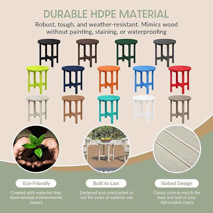WestinTrends Dylan Adirondack Round Outdoor Side Table - Image 6
