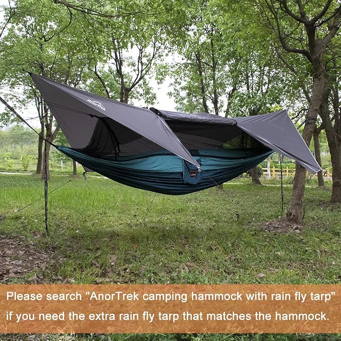 Camping Hammock with Mosquito Net, Double & Single Lightweight Portable - Image 7