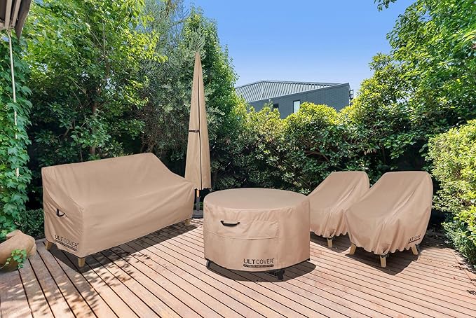 ULTCOVER Waterproof Patio Chair Cover 2 Pack Outdoor Lounge Deep Seat Single - Image 6