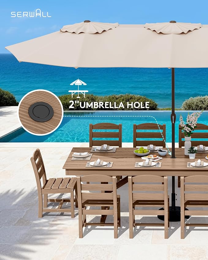 SERWALL 11 Piece Outdoor Dining Set - Image 5