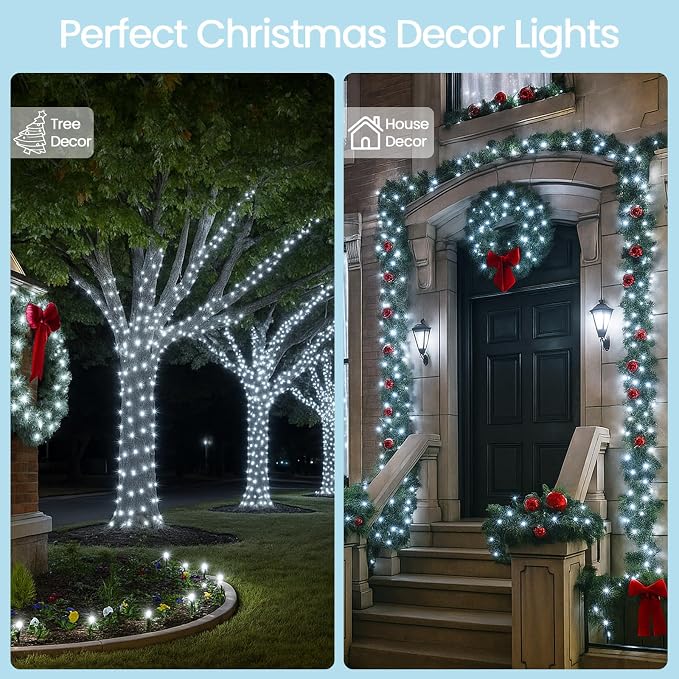 Extra-Long 144FT Solar String Lights Outdoor, 2 Pack 400LED Solar Fairy Lights - Image 6