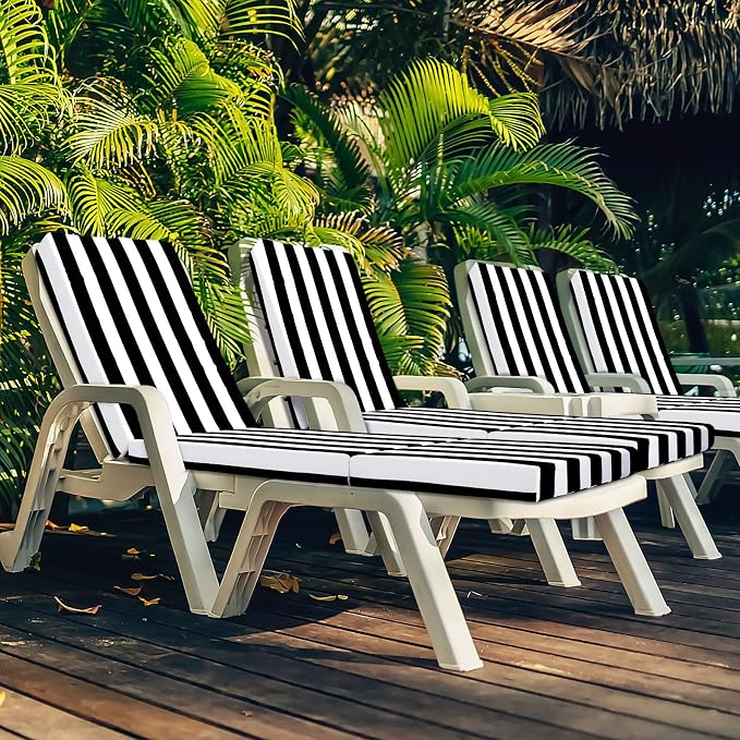 Pinkunn Chaise Lounge Cushion Waterproof Outdoor Lounge Chair Cushions 21 x 72 - Image 4