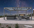 PURPLE LEAF Louvered Pergola w/Light 11' x 18' Aluminum Outdoor Pergola by Unknown