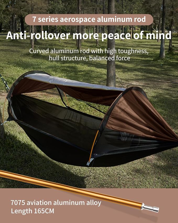 Camping Hammock Tent with Mosquito Net and Sunshade, Extra Large - Image 5