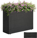 IDZO All Weather Wicker Planter Raised Garden Bed, 24 in Tall Round Rattan by Idzo
