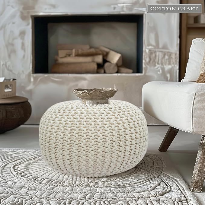 COTTON CRAFT Round Dori Pouf - Image 2