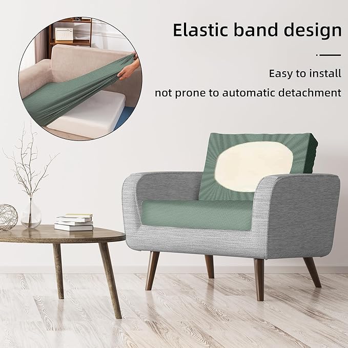 8Pcs Stretch Patio Cushion Covers, Outdoor Couch Covers Replacement, Outdoor - Image 5