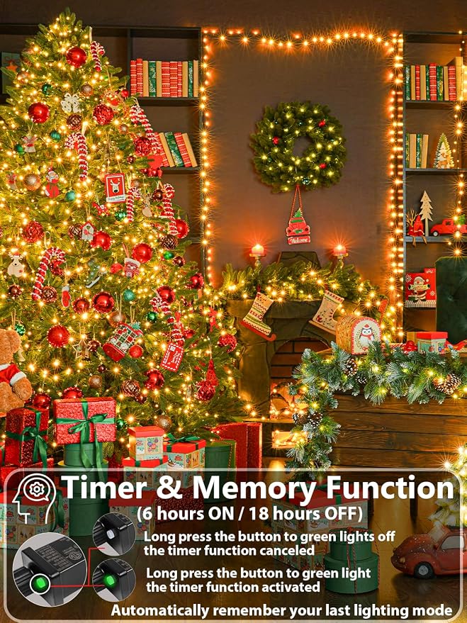 Super-Long 165FT 500 LED Christmas Tree Decor String Lights Indoor Outdoor - Image 3