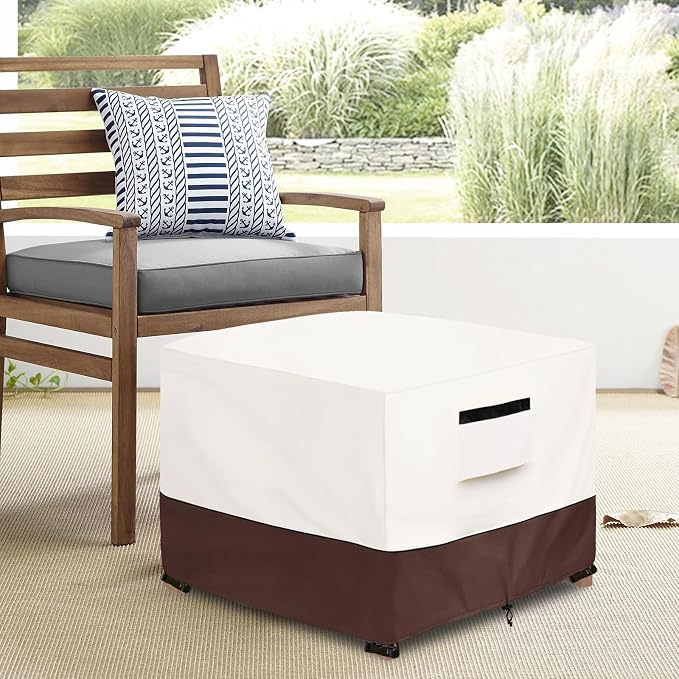 Patio Ottoman Cover, 32W x 32D x 18H inch, Waterproof Square Patio Small Side - Image 7